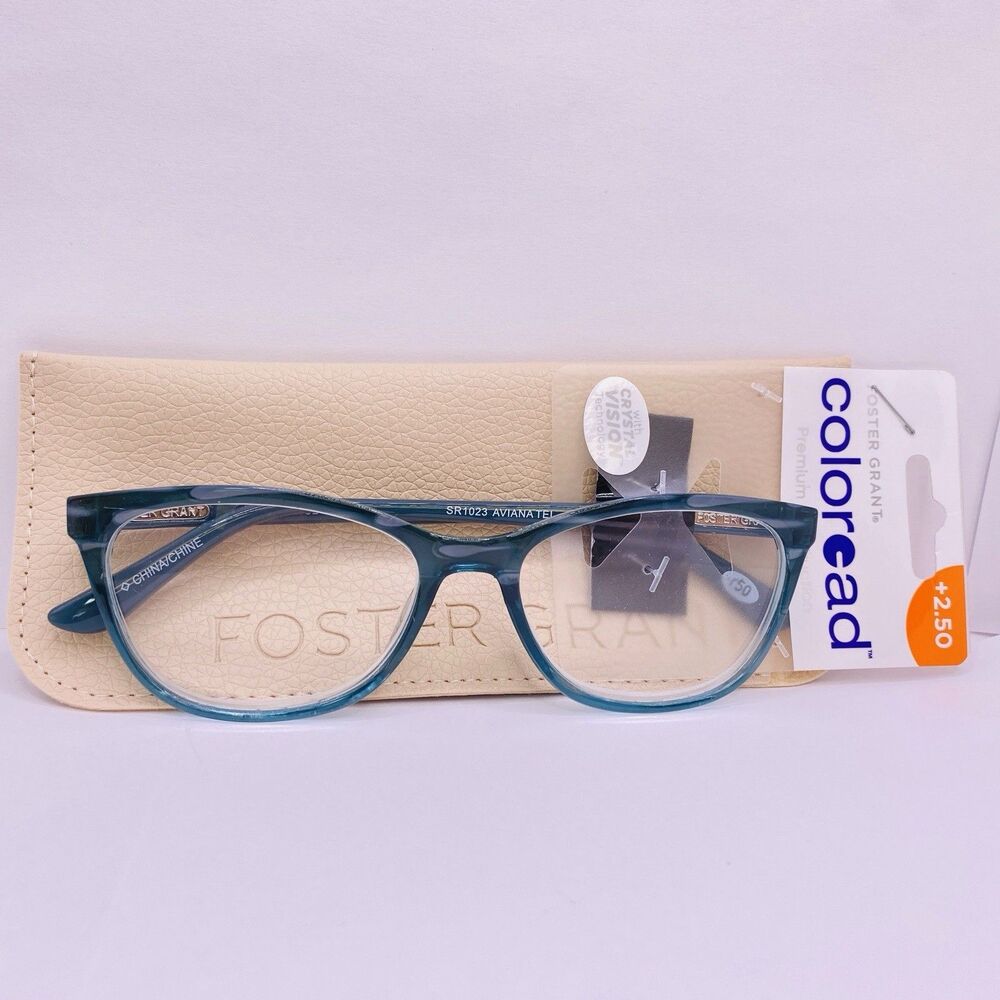 Foster Grant Coloread Reading Glasses +2.50 52[] 16 140 MM Aviana TEL New w/Case